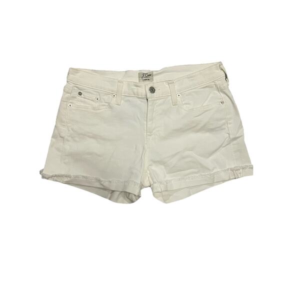 New J Crew White Denim Shorts Size 27 - Picture 1 of 5